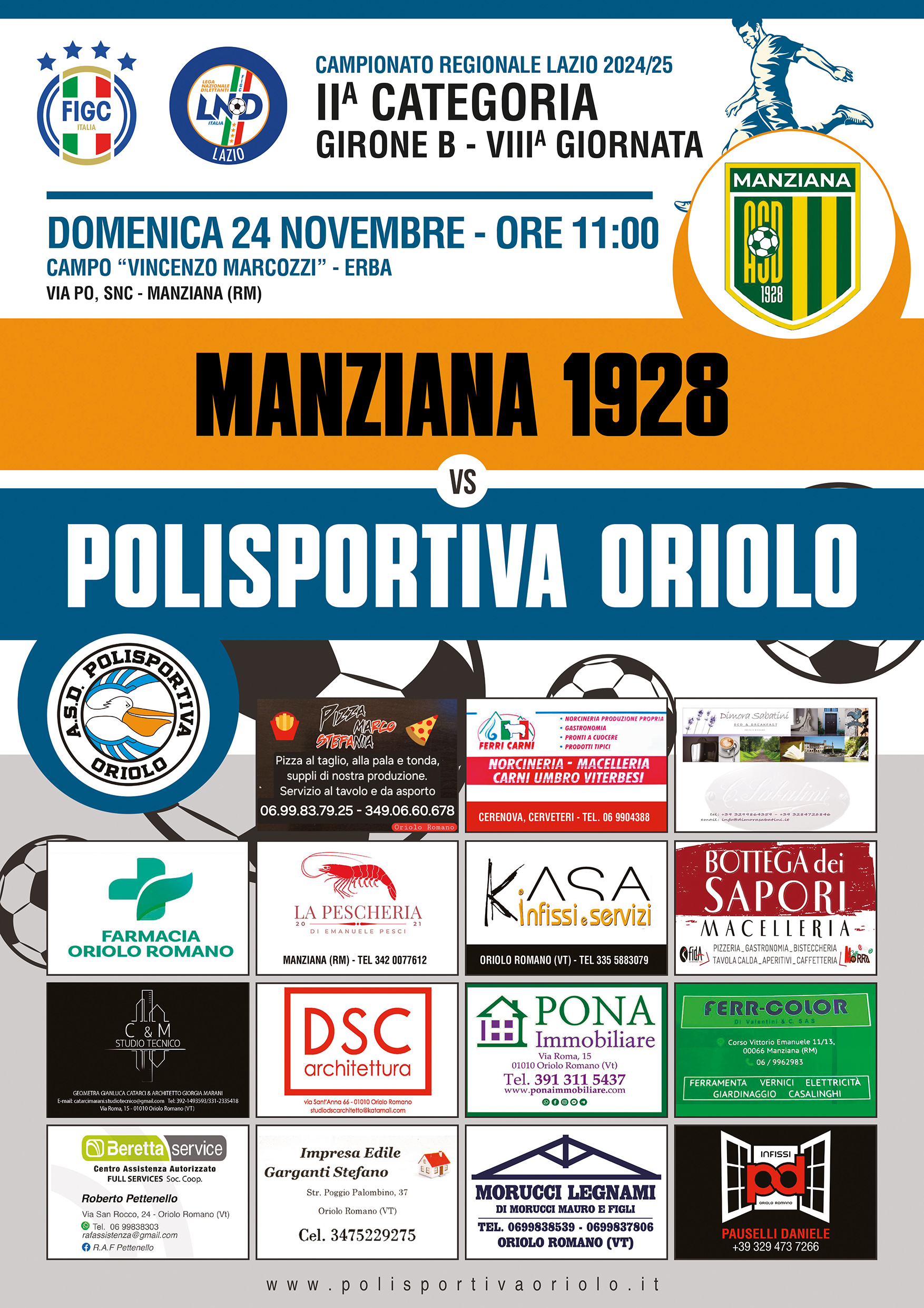 Al momento stai visualizzando MANZIANA 1928 – POLISPORTIVA ORIOLO